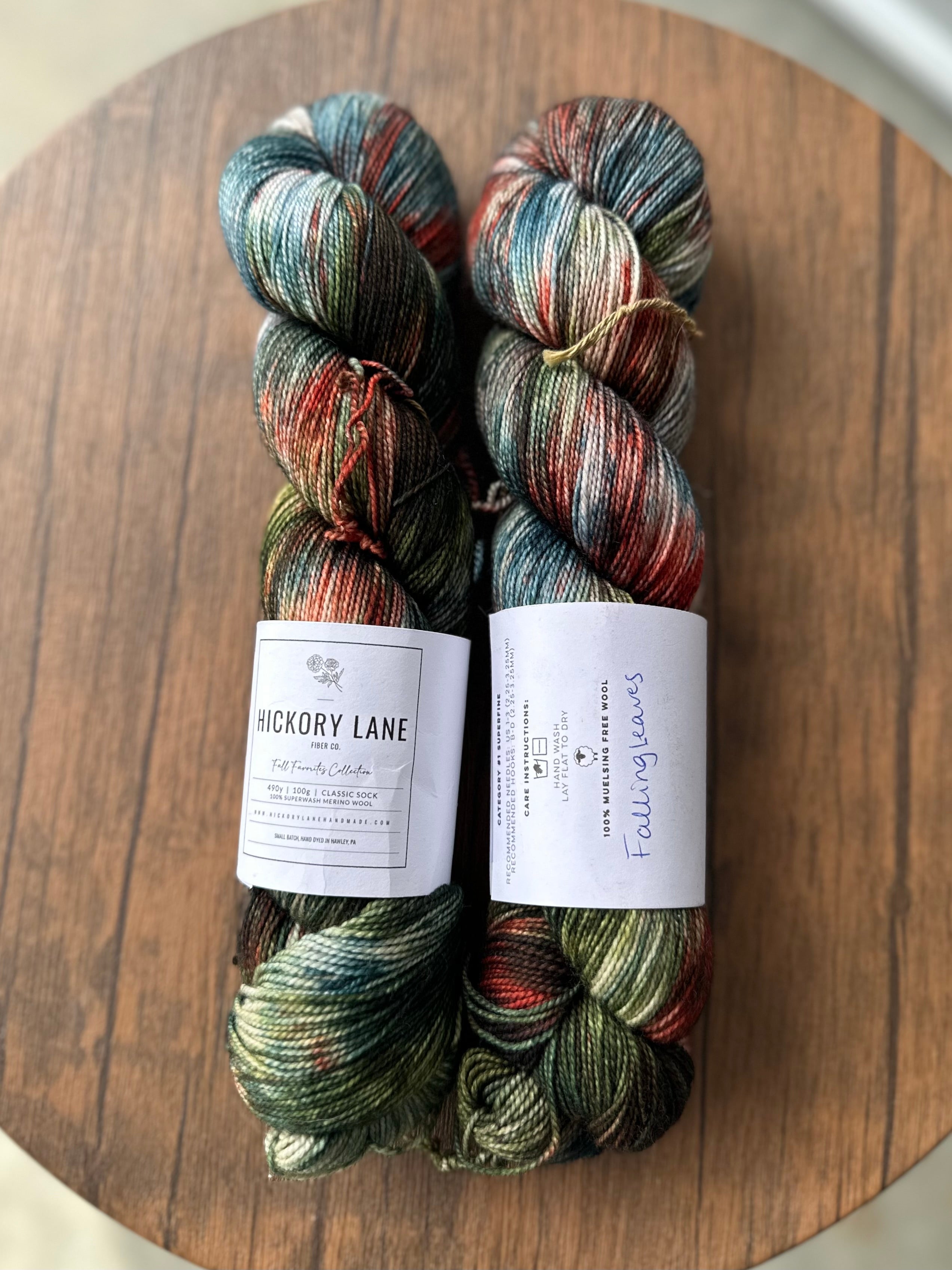 DESTASH ITEM | Hickory Lane Fiber Co. | Classic Sock | Falling Leaves